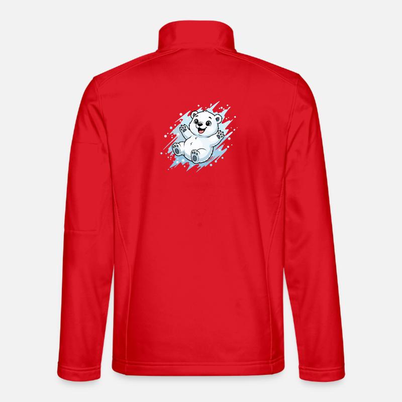 Joyeuse éclaboussure d’ours polaire - Veste en tissu softshell Unisexe - rouge