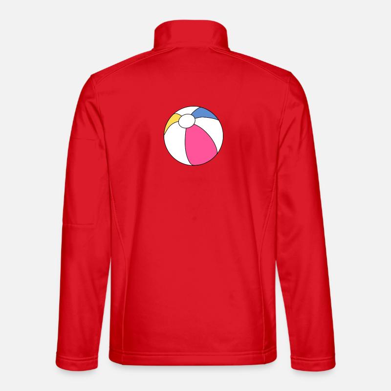 Lebendiger Strandball-Splash - Unisex Softshelljacke - Rot