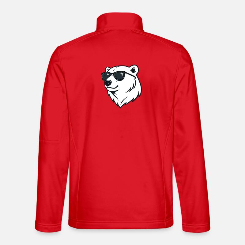 Polar Bear Dark Glasses - Unisex Softshell Jacket - red