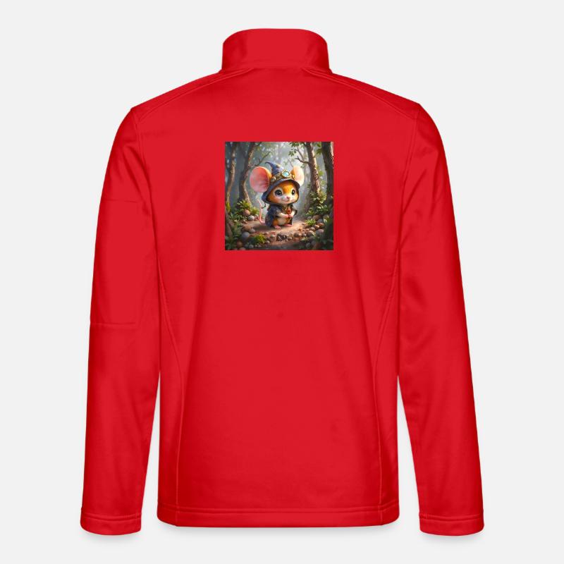 Leuchtender Waldmagier-Maus - Unisex Softshelljacke - Rot
