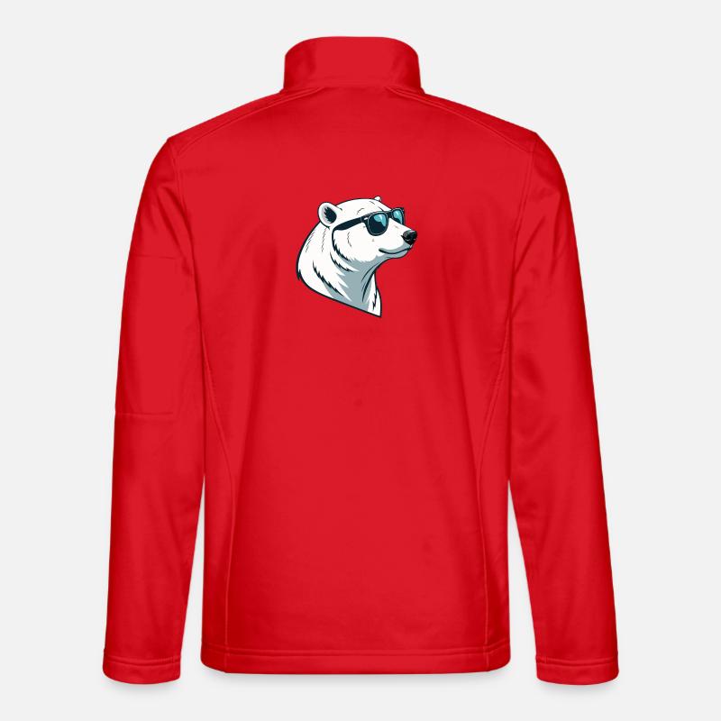 Polar bear in glasses - Unisex Softshell Jacket - red