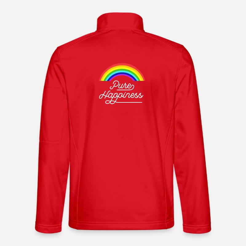 Pure Happiness Rainbow Quote - Unisex Softshell Jacket - red