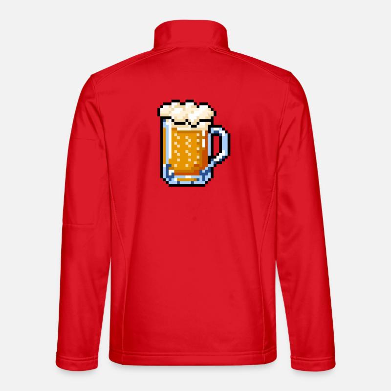 Bierglas Pixel Art – Retro Bier Design - Unisex Softshelljacke - Rot