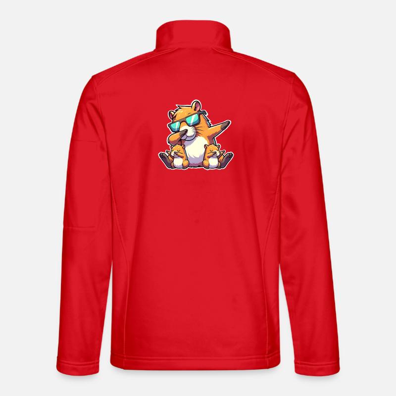 Capybara Papa - Unisex Softshelljacke - Rot