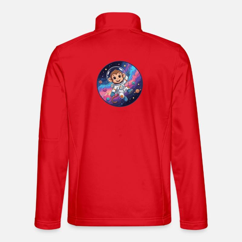 Un astronaute singe dans l’espace stellaire - Veste en tissu softshell Unisexe - rouge