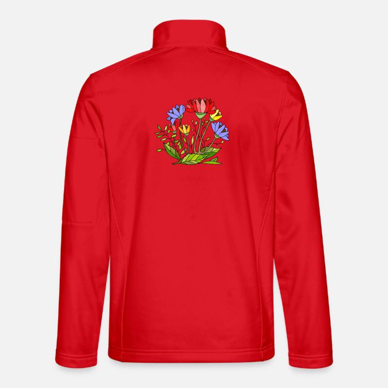 Flowers - Unisex Softshell Jacket - red