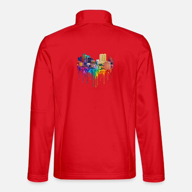 El Paso Texas Dripping Paint - Unisex Softshell Jacket - red