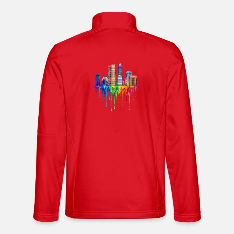 Indianapolis Indiana Dripping Paint - Unisex Softshell Jacket - red