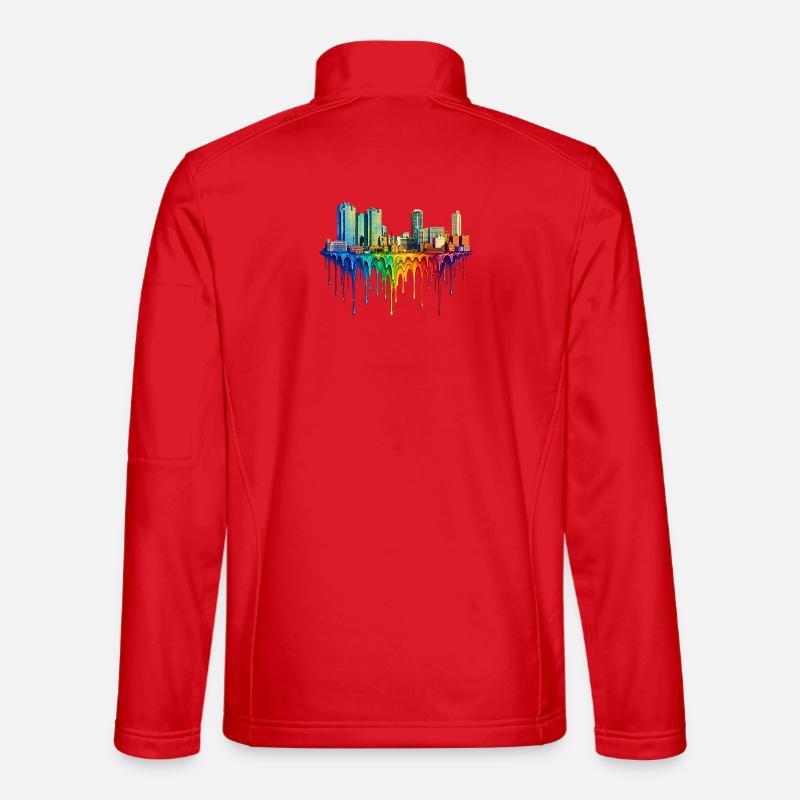 Fort Worth Texas Dripping Paint Unisex Softshell Jacket
