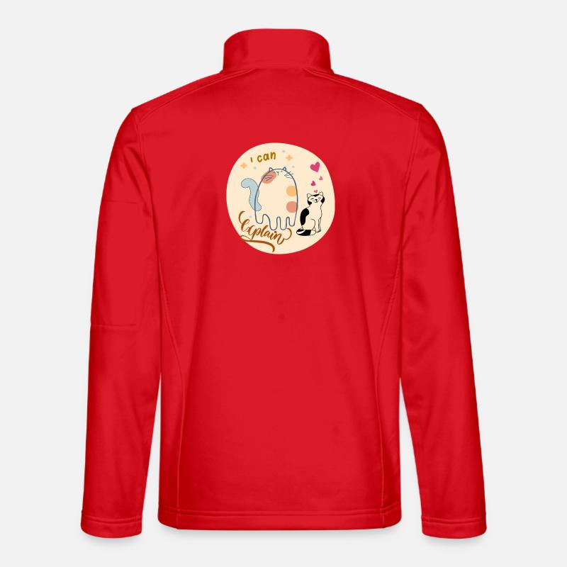 I can explain cat design - Unisex Softshell Jacket - red
