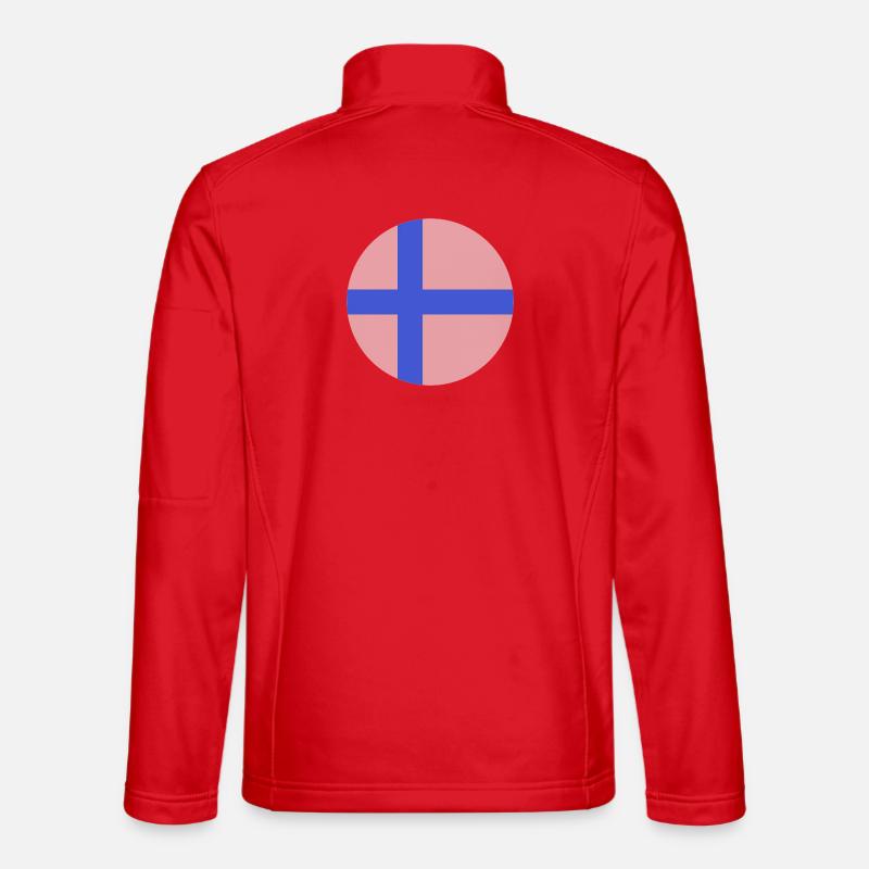 Round Finnish flag - Unisex Softshell Jacket - red