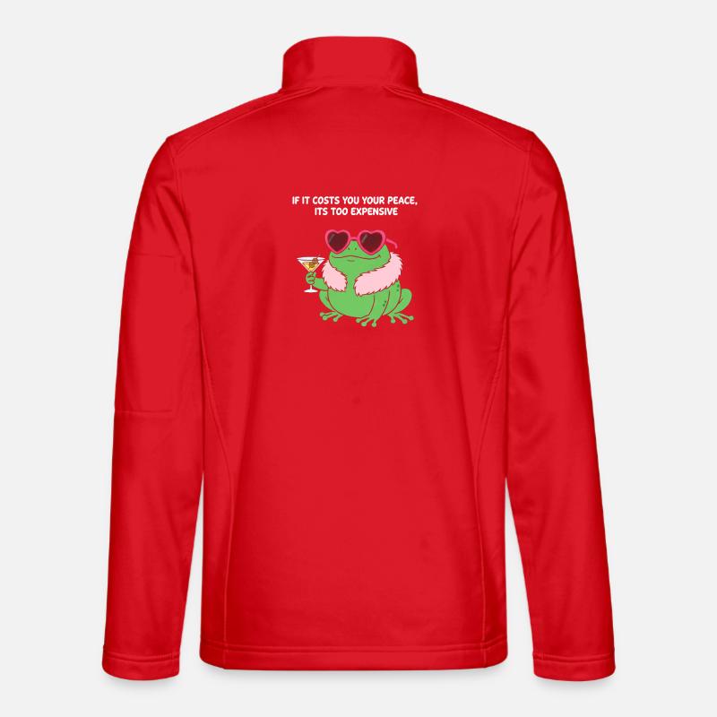 Peaceful Frog Martini - Unisex Softshell Jacket - red
