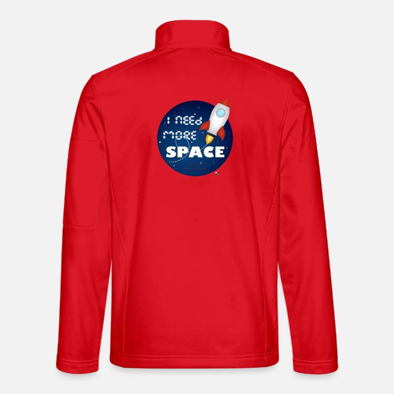 Space rocket in a blue circle illustration Unisex Softshell Jacket