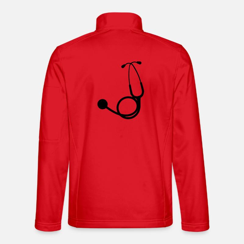 Stethoscope black - Unisex Softshell Jacket - red