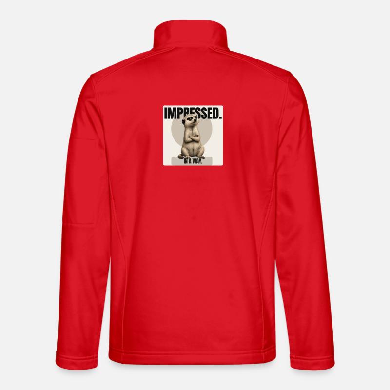 Impressed. – Sarcastic Meerkat Design - Unisex Softshell Jacket - red