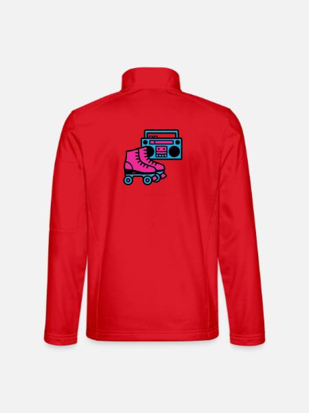Rollschuhe Boombox 80er Retro - Unisex Softshelljacke - Rot - Hinten