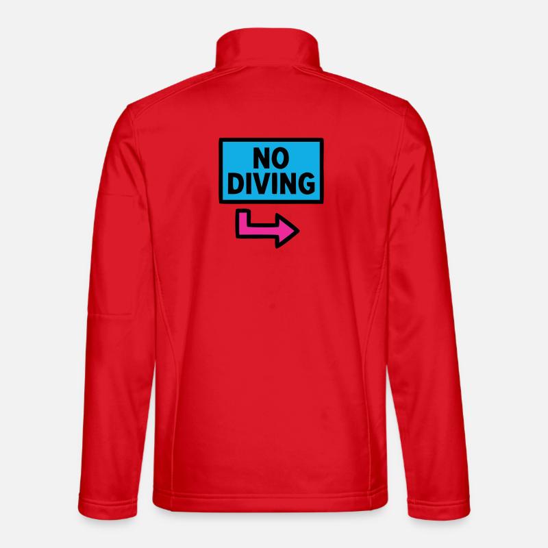 No Diving Schild Pool Retro - Unisex Softshelljacke - Rot