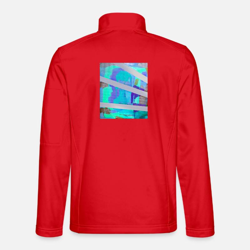 Neon Abstract Stripe Collage - Unisex Softshell Jacket - red