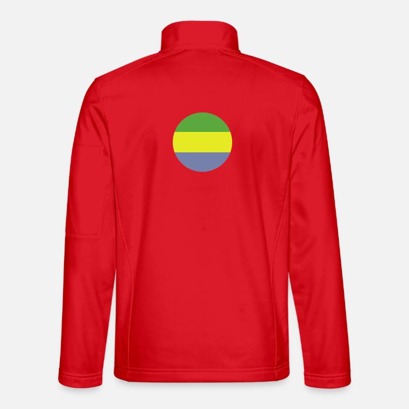 Drapeau rond du Gabon - Veste en tissu softshell Unisexe - rouge