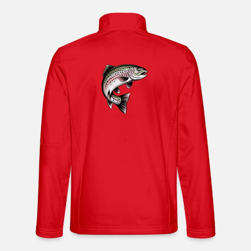 Forelle Angeln - Unisex Softshelljacke - Rot