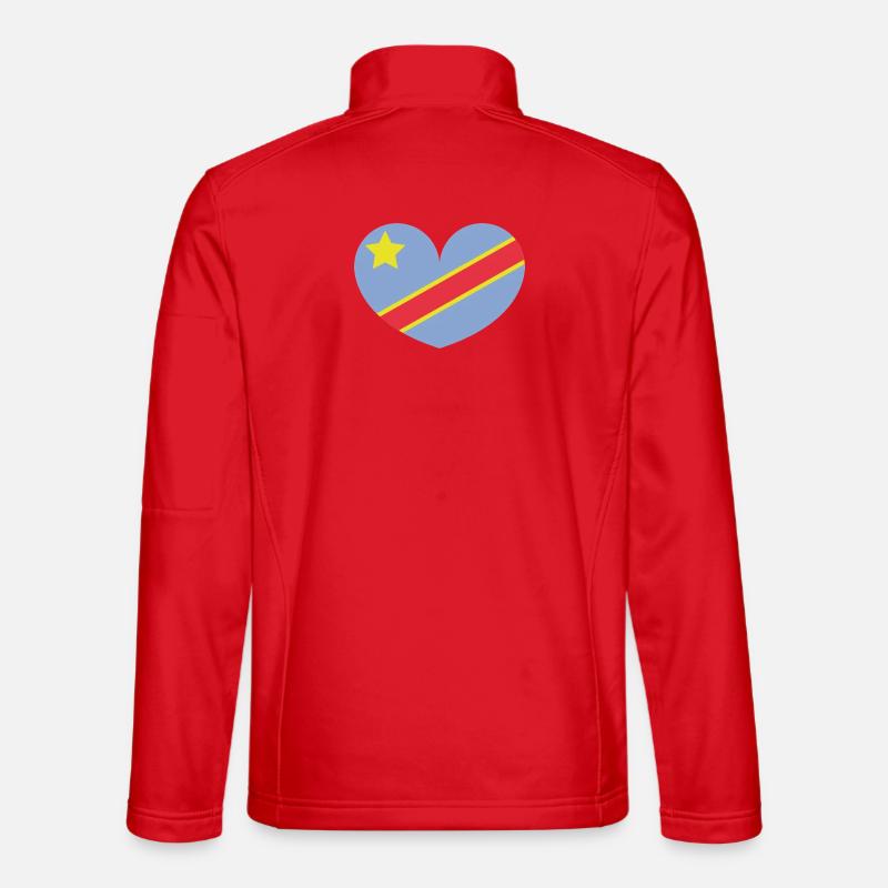 Congo heart flag - Unisex Softshell Jacket - red