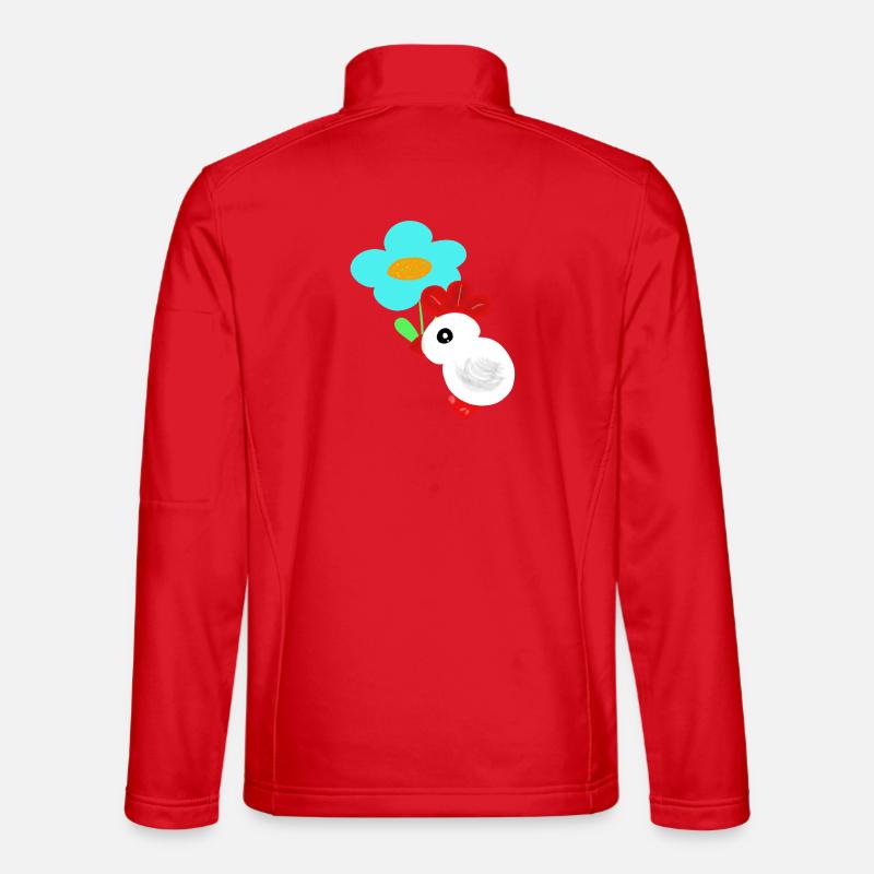Flower Chicken Chick Kids Spring - Unisex Softshell Jacket - red