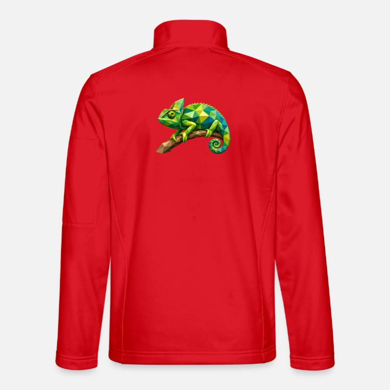 Geometric Chameleon Branch - Unisex Softshell Jacket - red