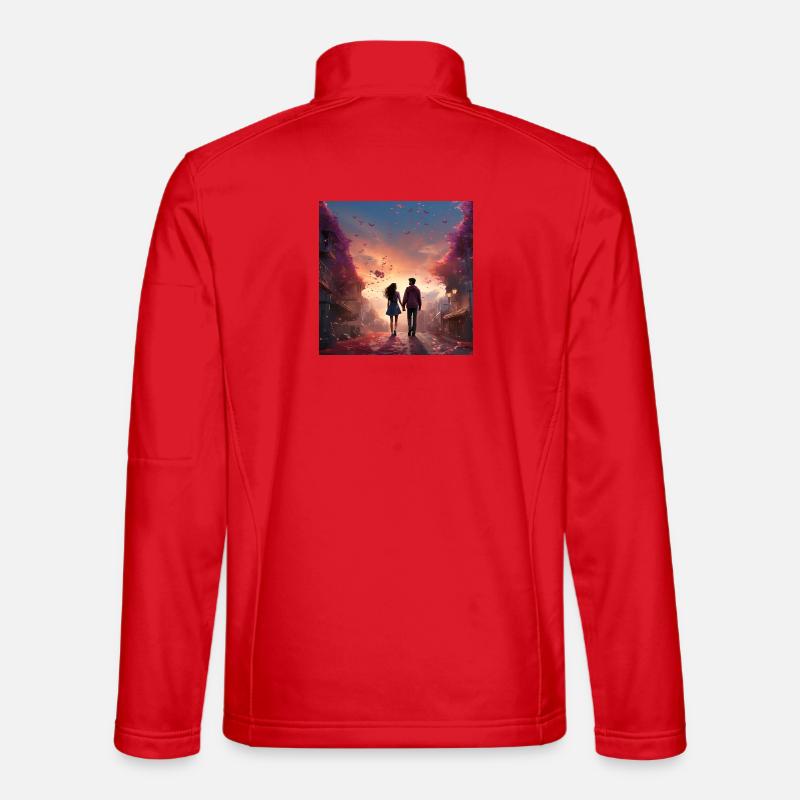 Evening Love Walk - Unisex Softshell Jacket - red