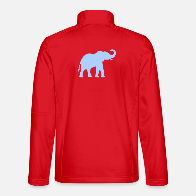 Blauer Elefantenumriss - Unisex Softshelljacke - Rot
