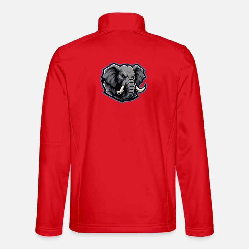 Elefantenkopf Maskottchen-Logo - Unisex Softshelljacke - Rot