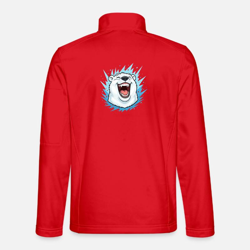 Laughing Polar Bear in Blue Lightning Unisex Softshell Jacket