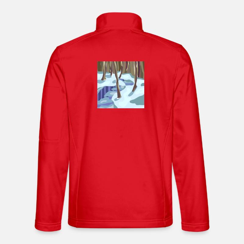 Winter Forest in Cold Shades - Unisex Softshell Jacket - red
