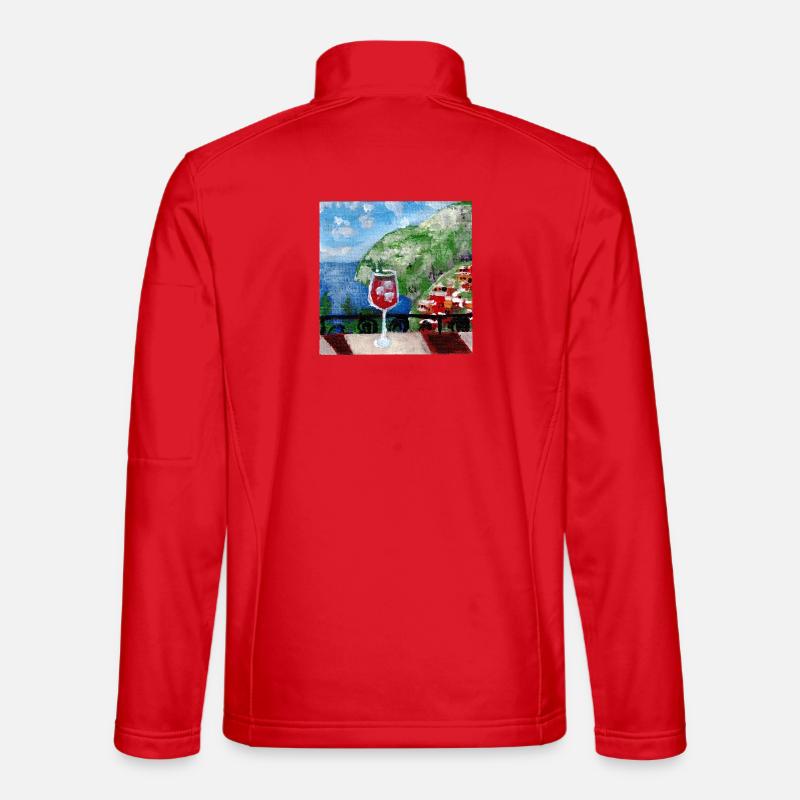 Meerblick_Ölgemälde_mit_cocktail - Veste en tissu softshell Unisexe - rouge