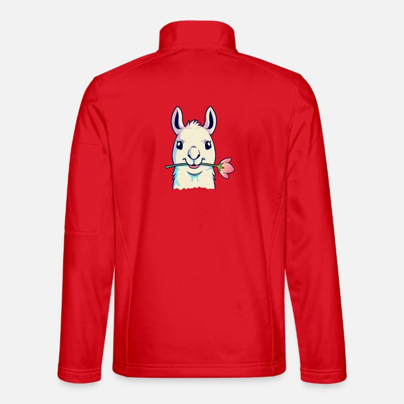 Llama and Rose - Unisex Softshell Jacket - red