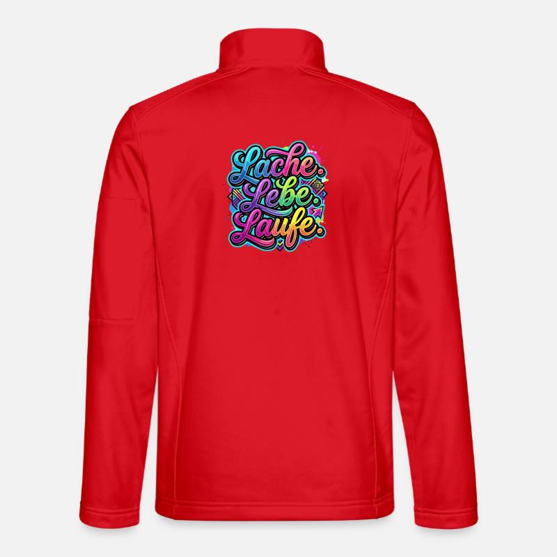 Lache Lebe Laufe Graffiti - Unisex Softshelljacke - Rot