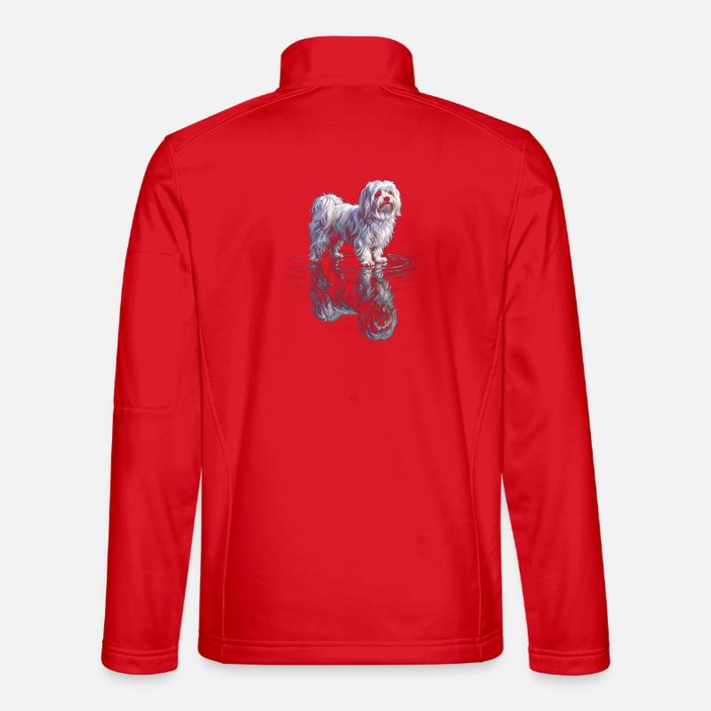 Maltese with water reflection - Unisex Softshell Jacket - red