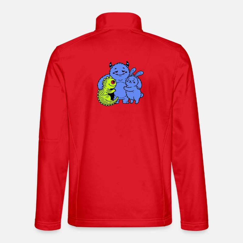 Monstres mignons - Veste en tissu softshell Unisexe - rouge