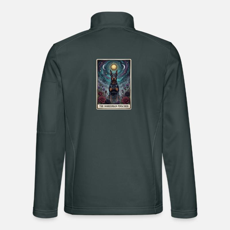 Doberman Pinscher Starry Sky Tarot Unisex Softshell Jacket