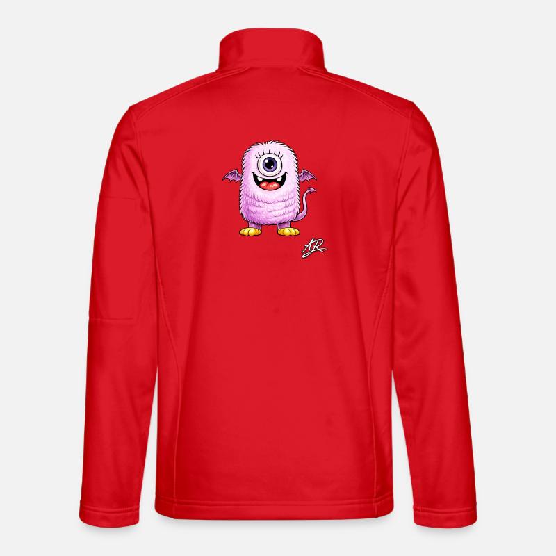 Monstre lilas œil unique ailé Veste en tissu softshell Unisexe