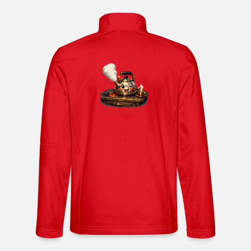 Wasserkocher auf dem Herd - Unisex Softshelljacke - Rot
