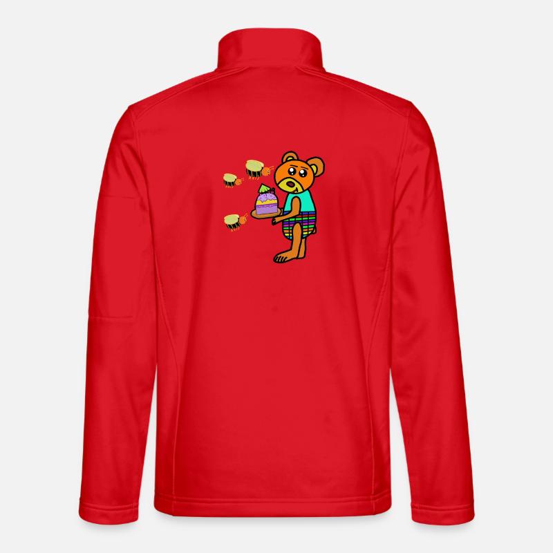 Kuchen Teddybär Muffin Kinder Bienen - Unisex Softshelljacke - Rot