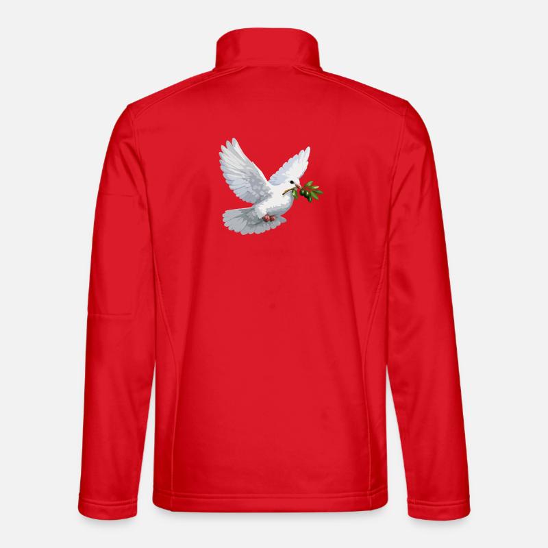 Colombe à la branche d’olivier - Veste en tissu softshell Unisexe - rouge