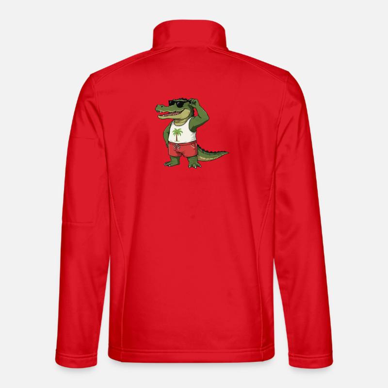 Krokodil Comic - Unisex Softshelljacke - Rot