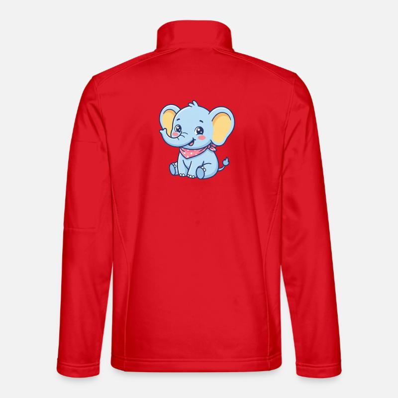 Blaues Elefanten-Bandana - Unisex Softshelljacke - Rot
