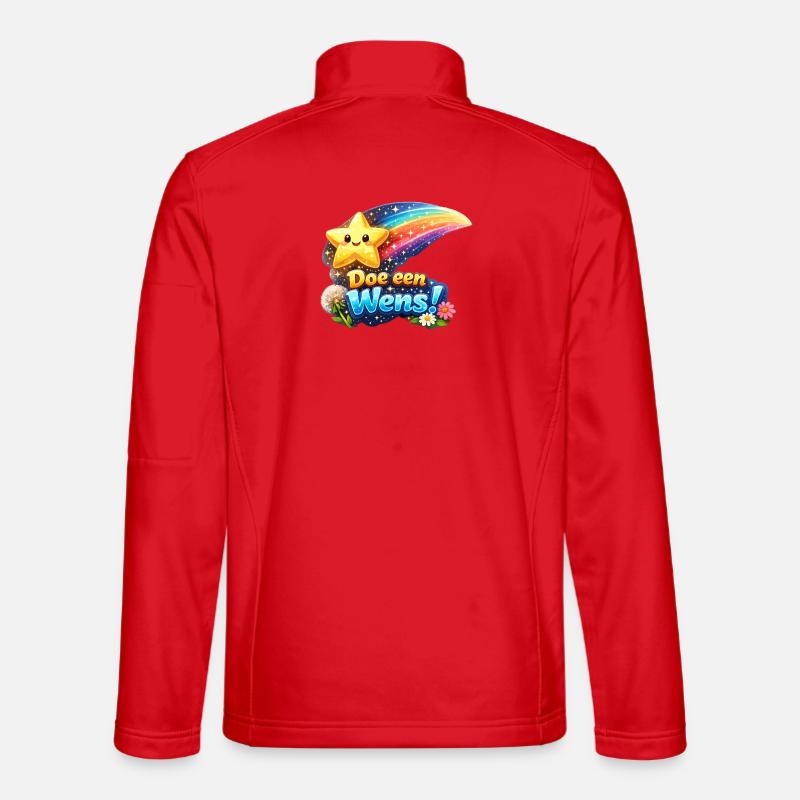 Wish Star and Rainbow Bloom - Unisex Softshell Jacket - red