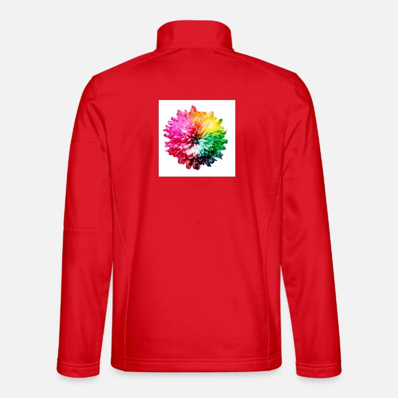 Explosion de la Fleur Arc-en-ciel - Veste en tissu softshell Unisexe - rouge