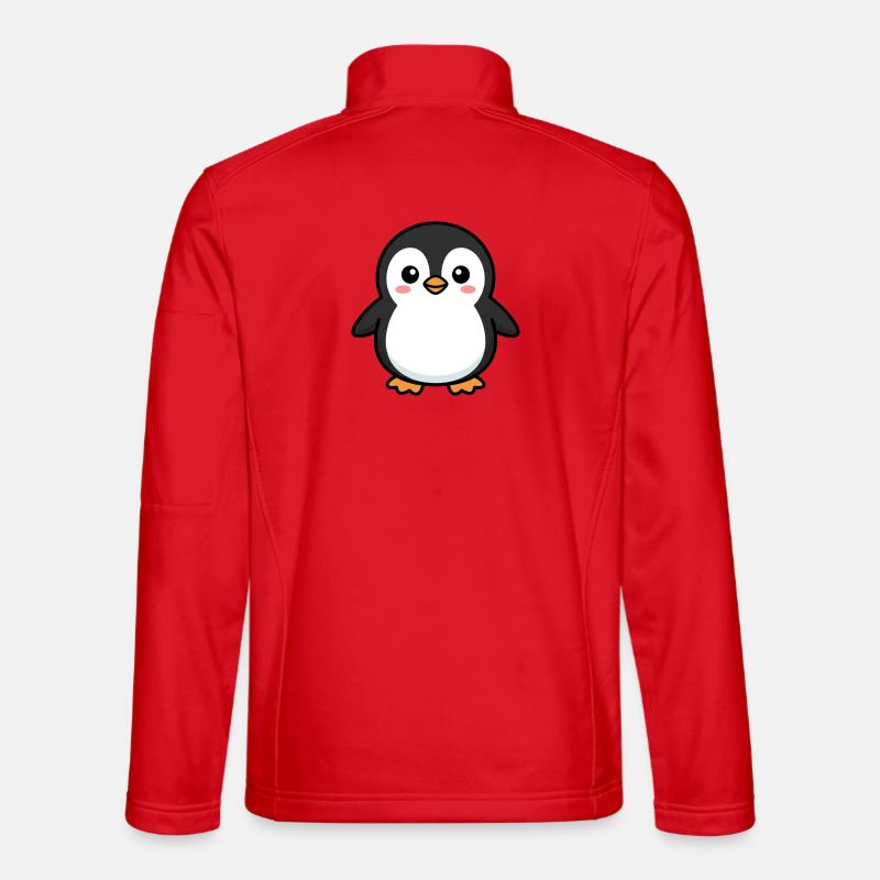 Niedlicher Pinguin-Pixel-Freund - Unisex Softshelljacke - Rot
