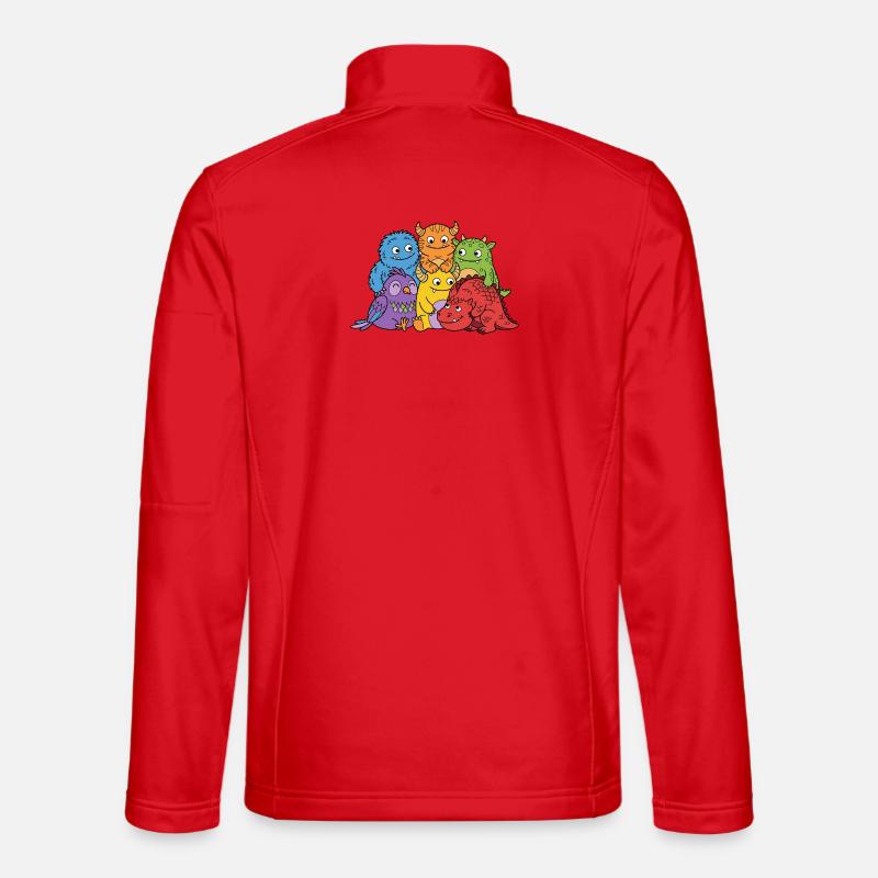 Niedliche Monster - Unisex Softshelljacke - Rot