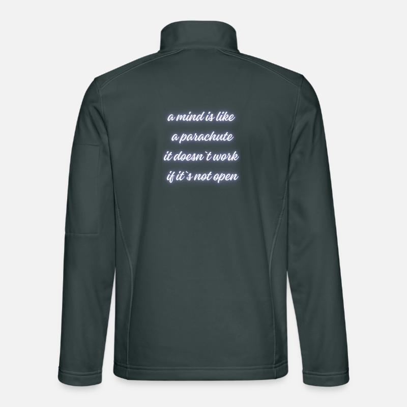 Open Mind Parachute Zitat Unisex Softshelljacke