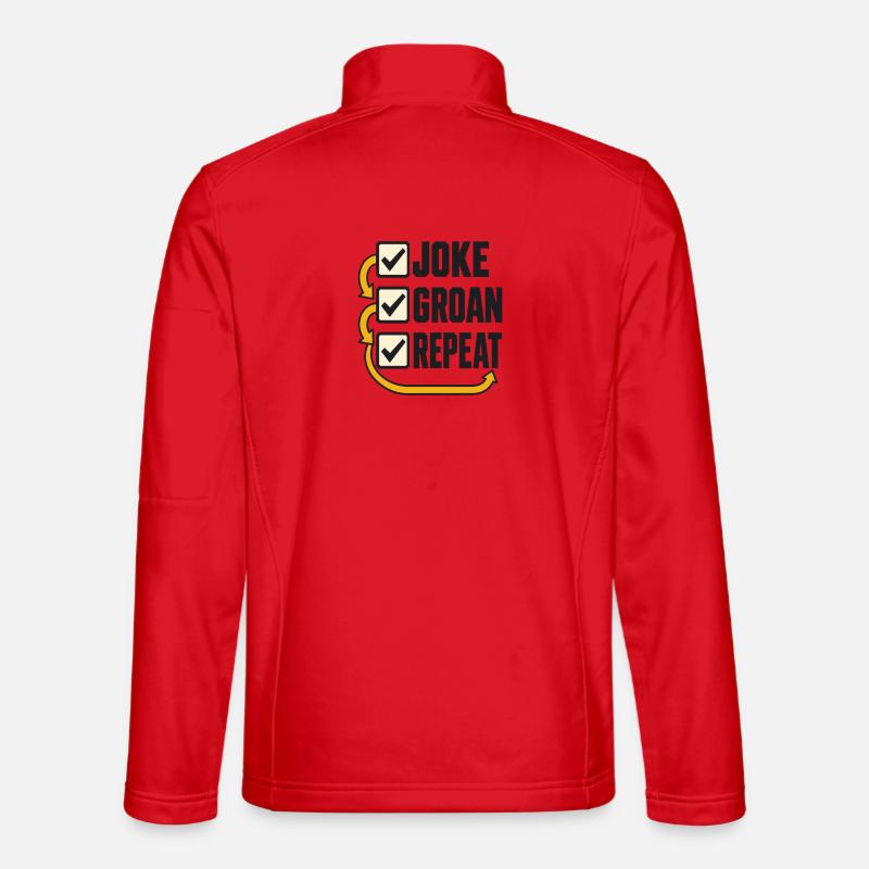 Checklist Joke Groan Repeat - Unisex Softshell Jacket - red